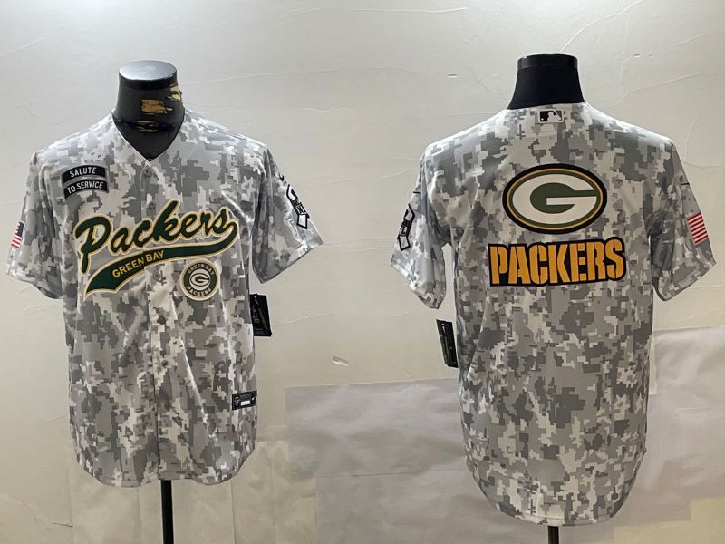 Men Green Bay Packers Blank Nike Arctic Camo 2024 Salute to Service Limited NFL Jersey style 6->green bay packers->NFL Jersey